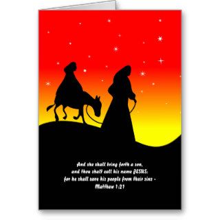 Mary & Joseph, Bible Scripture Verse Greeting Card
