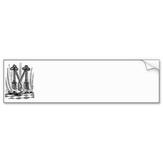 Antique Calligraphy Masonic Symbols Letter M Bumper Sticker