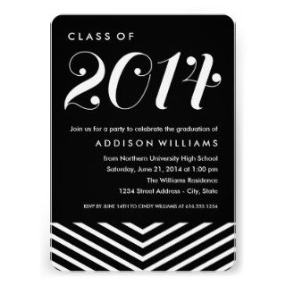 2014 Graduation Party Invitation  Chevron Stripes