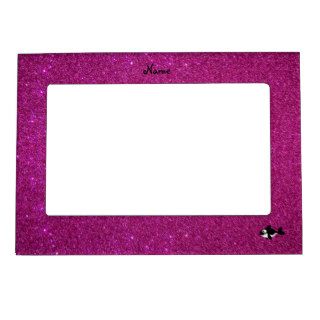 Personalized name killer whale pink glitter photo frame magnets