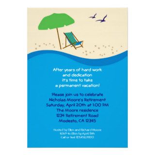 Beach Chair Retirement Party Invitation