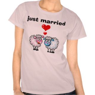 just married (wedding sheeps) t shirts