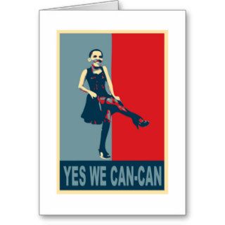 Obama Yes we Can Can Greeting Card