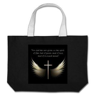Holy Spirit Wings with Cross and Scripture Verse Tote Bag
