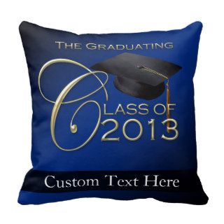 2013 Blue Script Graduation Pillow