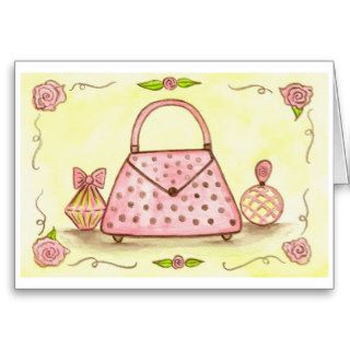 Pink Purse Shower Thank you Invitation Party Card