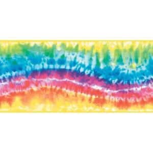 The Wallpaper Company 8.5 in. x 15 ft. Primary Colored Tie Dye Border WC1285029