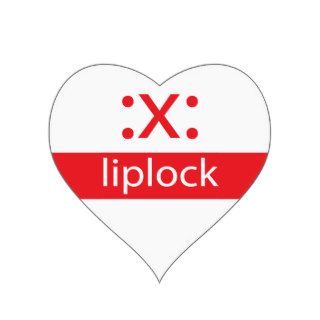 Typography Fun Emoticon Liplock Heart Stickers