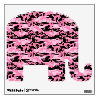 Army Military Camouflage Pattern Pink Black Room Sticker