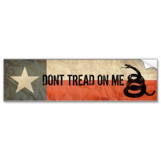 Texas and Don’t Tread on Me Flag Together Bumper Sticker