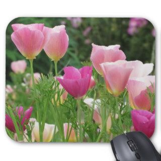 Pink Californian Poppies Mouse Mat