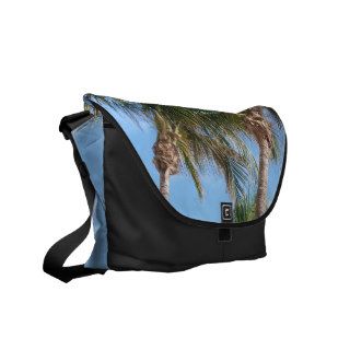 Palm Trees Against Blue Sky Messenger Bags
