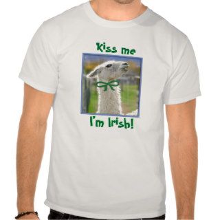 St. Patrick's Day Funny T Shirt Kiss Me Llama