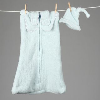 Mia Belle Baby blue Mercerized Cotton Wearable Blanket Slumber Tote Baby Blankets