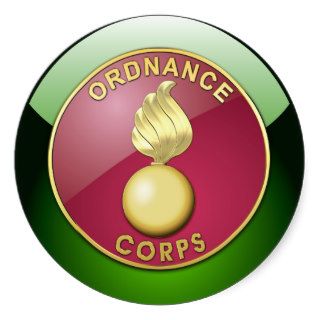 [500] Ordnance Corps Branch Plaque Round Sticker