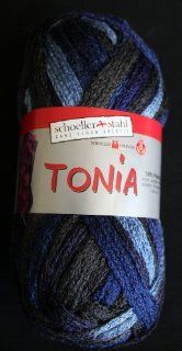 Tonia Schoeller + Stahl Schalwolle Rüschenschal 100 g Farbe 004 dunkelblau Küche & Haushalt
