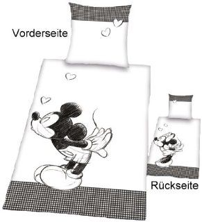 Herding 447860039 Bettwäsche Disney's Mickey Mouse / Partnerbettwäsche. 80 x 80 cm + 155 x 220 cm. Übergröße. Linon Küche & Haushalt