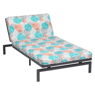 Alyssa Tropic Bloom Adjustable Outdoor Chaise with Corded Cushion Chaise Lounges