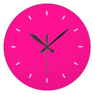 Deep Pink Cute One Color Clock