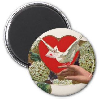 Valentine Message With Heart And Dove Magnet