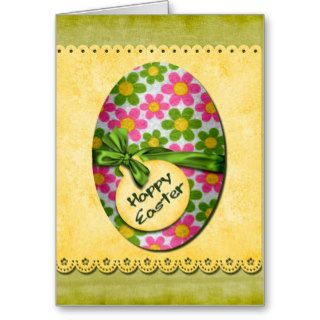 Happy Flowers Easter Egg Cards