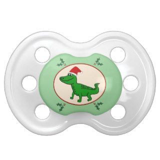 Cute Santa Alligator Baby Pacifiers