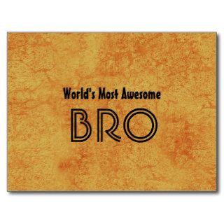 World's Most Awesome BRO Gold Grunge Gift Set Postcards