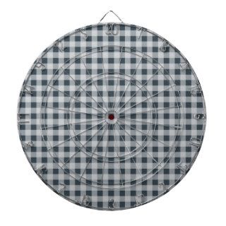 Charcoal Color Gingham Dart Board