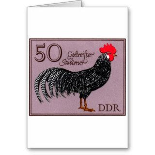 1979 Germany Striped Italian Rooster Postage Stamp Cards