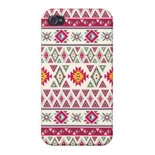 Girly Hot Pink Aztec Pattern Savvy iPhone 4 Case