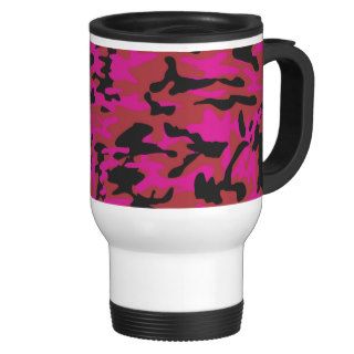 Hot pink camo pattern mug