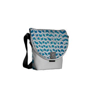 Zebra Blue and White Print Courier Bag