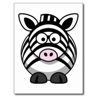 Zendra the Zebra Cute Cartoon Animal Post Card