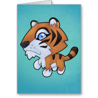 Cute Cartoon Tiger Greeting Cards