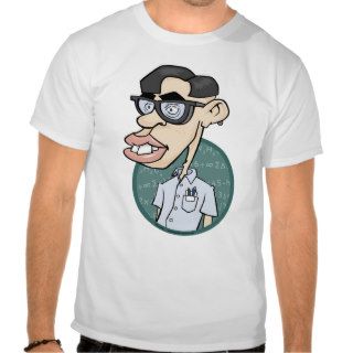 Cartoon nerd   white t shirt w/ "nerd" on back