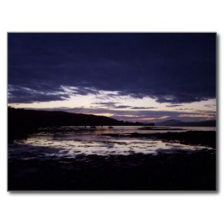 Dark night across the water   Isle of Mull Post Card