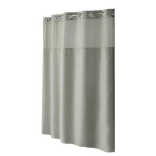 Hookless Shower Curtain Mystery with Peva Liner in Sage Green Diamond Pique RBH82MY419