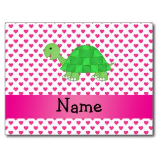 Personalized name cute turtle postcards