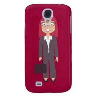 Cute Happy Businesswoman Cartoon Character Galaxy S4 Cases