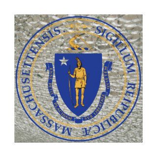 MASSACHUSETTS STATE SEAL GLASS GALLERY WRAPPED CANVAS