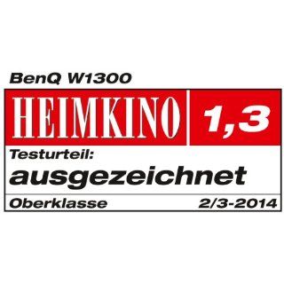 BenQ W1300 3D DLP Projektor (Neu 3D, Full HD 1920 x 1080 Pixel, Kontrast 10.0001, 2000 ANSI Lumen, Lens Shift, HDMI, USB inkl. 3D Brille) weiß Heimkino, TV & Video