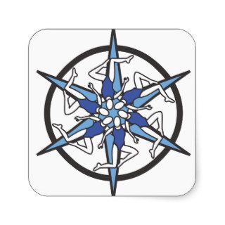 Synchronized Swimming Circle Logo in Blue Square Sticker