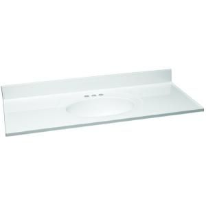Design House 61 in. W Cultured Marble Vanity Top with Solid White Bowl 553396