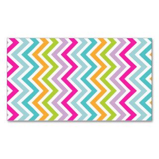 Cool awesome trendy bright colours chevron zigzag business cards