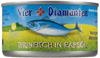 Vier Diamanten Thunfischfilets in RAPSO Rapsöl   FQSP, 4er Pack (4 x 195 g) Lebensmittel & Getränke