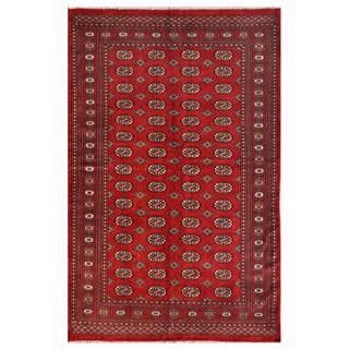 Pakistani Hand knotted Bokhara Red/ Ivory Wool Rug (5'1 x 8'2) 5x8   6x9 Rugs
