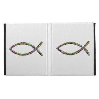 ver 02   Jesus Fish   Clear Background iPad Folio Covers