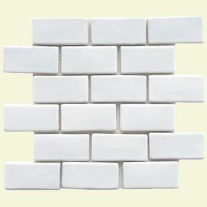 Merola Tile Cobble Subway White 12 in. x 12 in. x 12mm Ceramic Mosaic Floor and Wall Tile FDXCSW