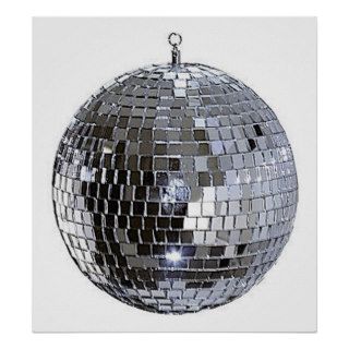 Silver Disco Ball Poster