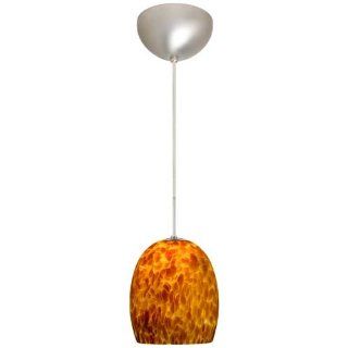 Lucia 1 Light Pendant Finish Satin Nickel, Glass Shade Amber Cloud, Bulb Type Incandescent   Ceiling Pendant Fixtures  